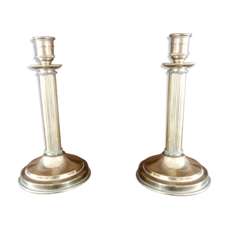 Lot de 2 bougeoirs en cuivre Le Cellier Villedieu