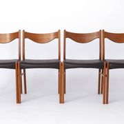 4 Arne Wahl Iversen Mid century teak dining chairs Glyngøre stolefabrik, model GS61