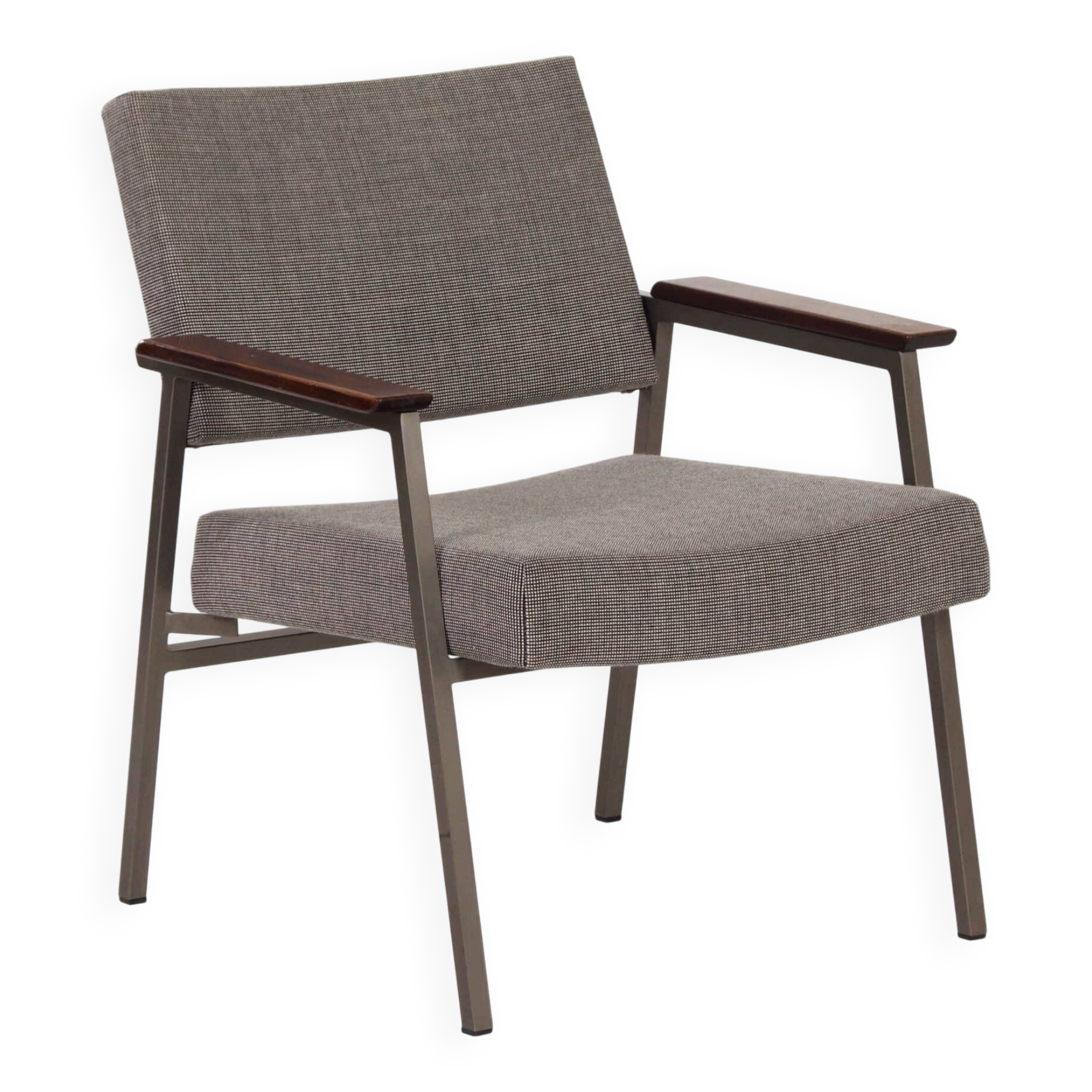 Vintage armchair with teak armrests by Avanti, 1960s, reupholstered