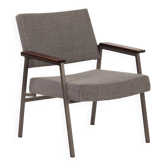 Fauteuil vintage avec accoudoirs en teck par Avanti, années 1960, rétapissé.
