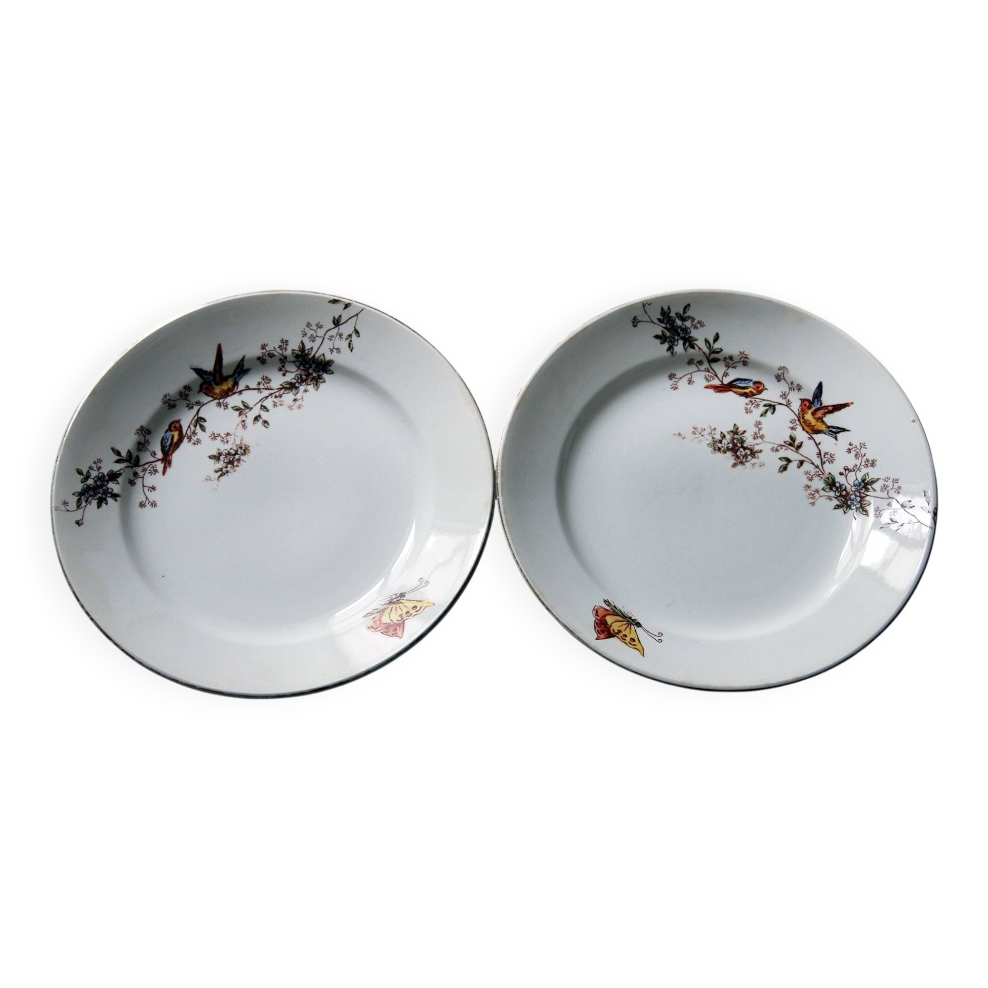 2 dessert plates Faïence d'Onnaing from Northern France