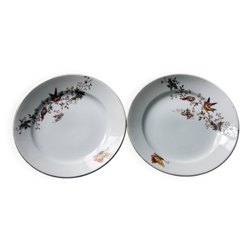 2 dessert plates Faïence d'Onnaing from Northern France