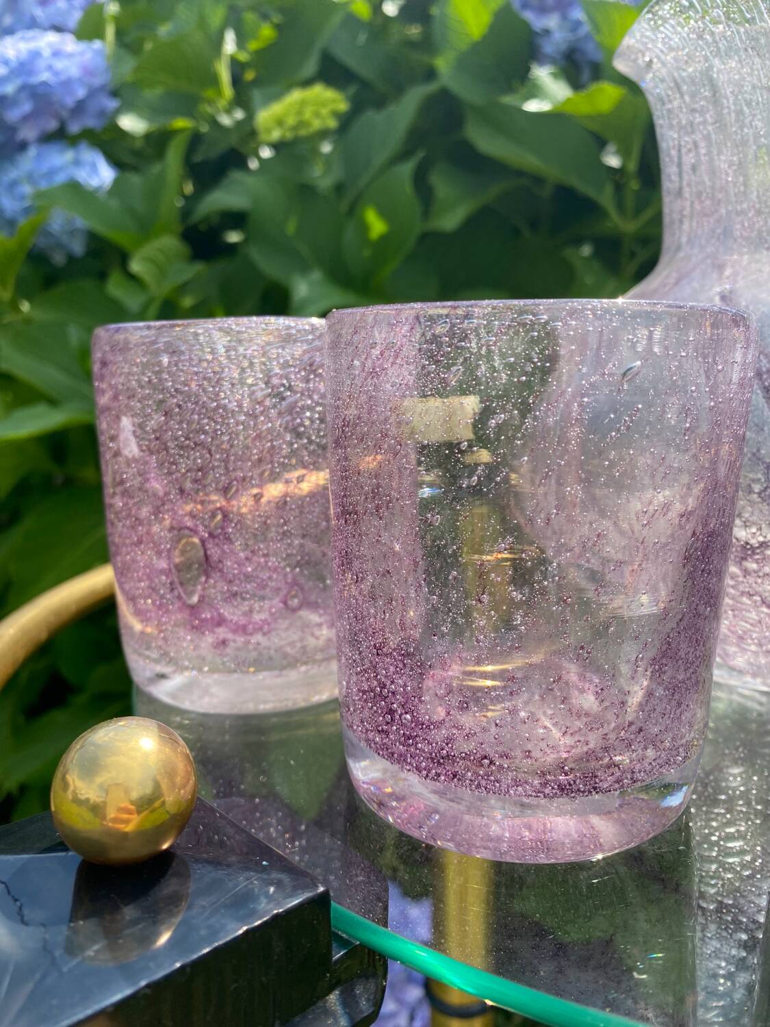 Carafe and glasses crystal glassworks of the popes