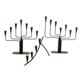 Set of 3 Mid-Century Candlesticks by Gunnar Ander for Ystad-Metall, 1910s