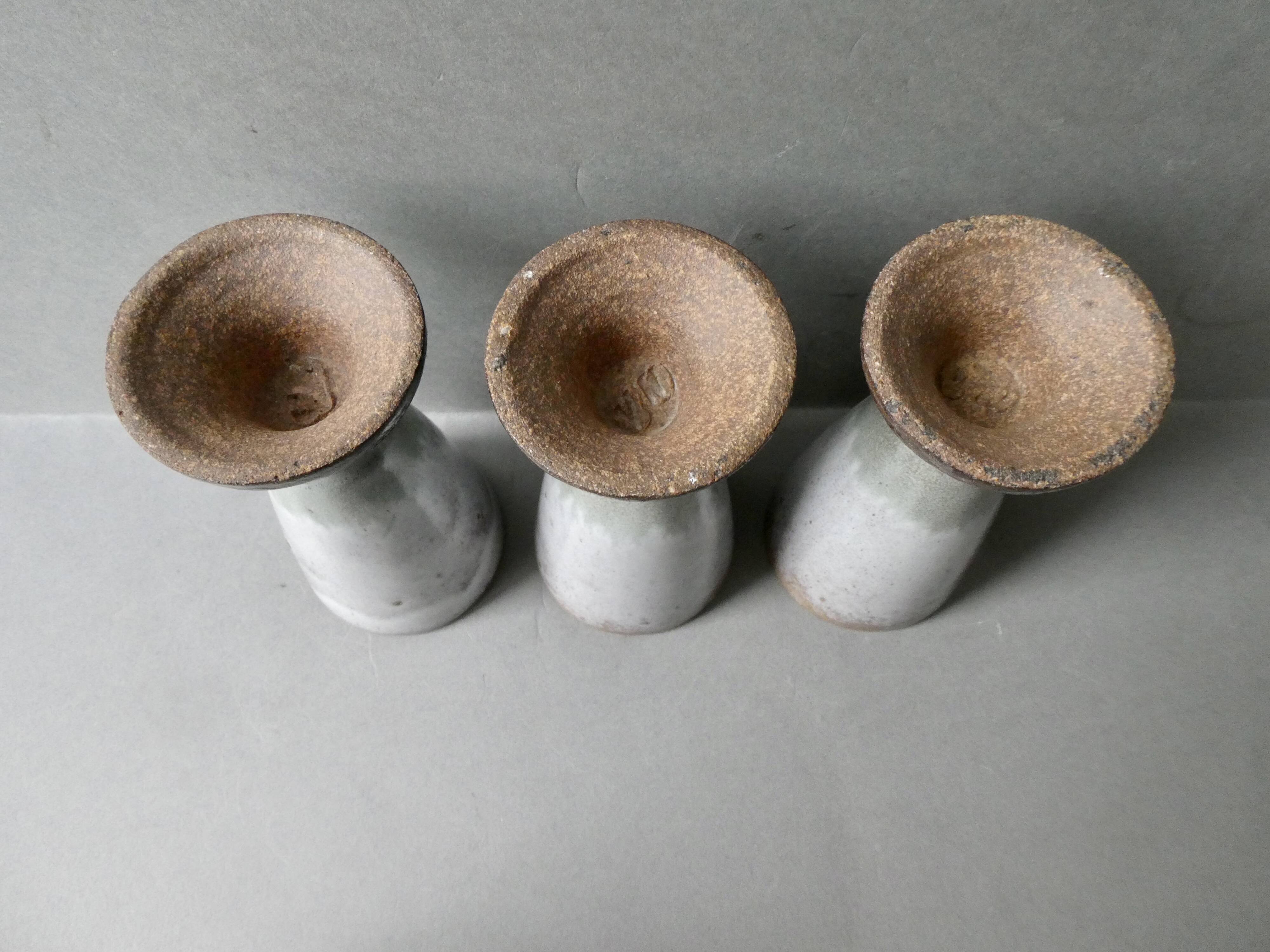 6 stoneware mazagrans signed VN
