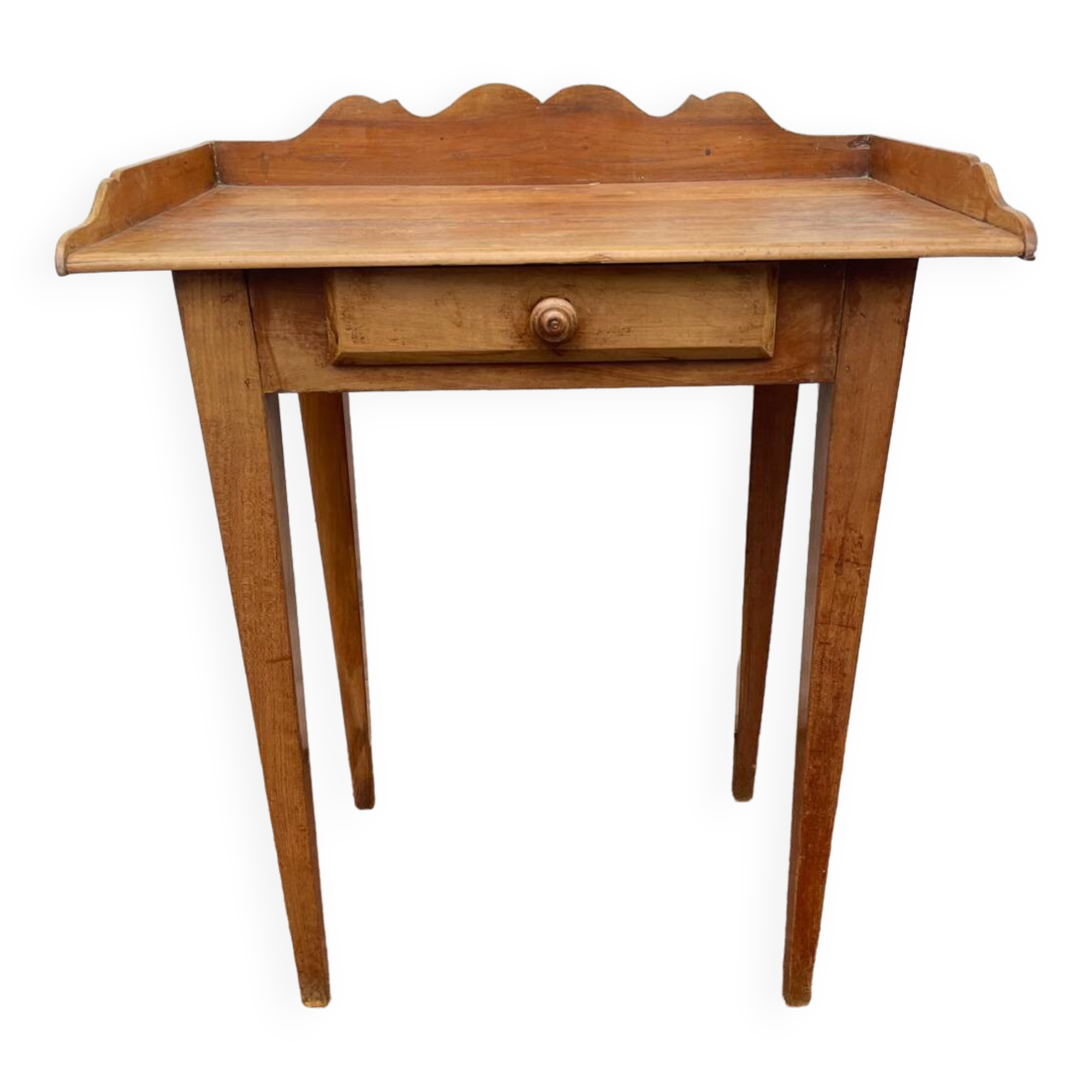 Vintage wooden desk table with one drawer