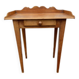 Vintage wooden desk table with one drawer
