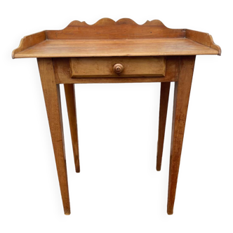Vintage wooden desk table with one drawer