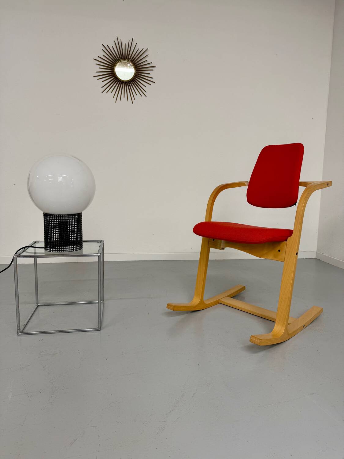 Stokke Varier Actulum red Scandinavian design rocking chair