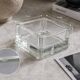 Vintage square Lumax catchall in thick transparent glass 11 x 11 x 6 cm