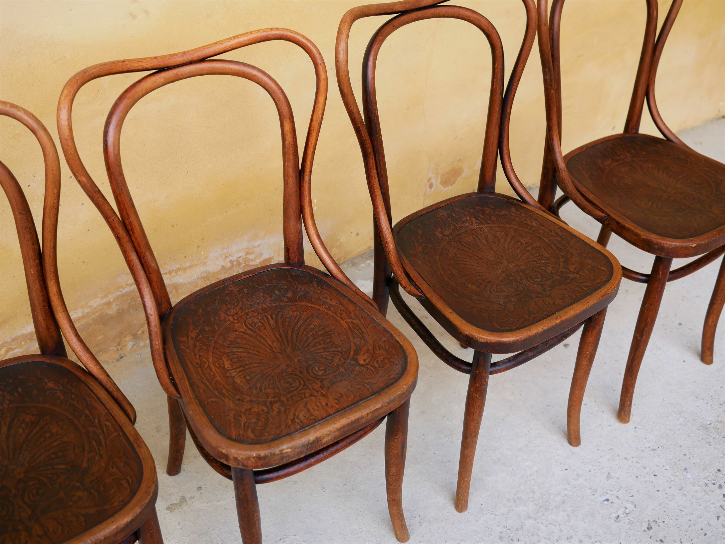 Set of 4 chairs Bistro, model n ° 55, by Jacob and Josef kohn