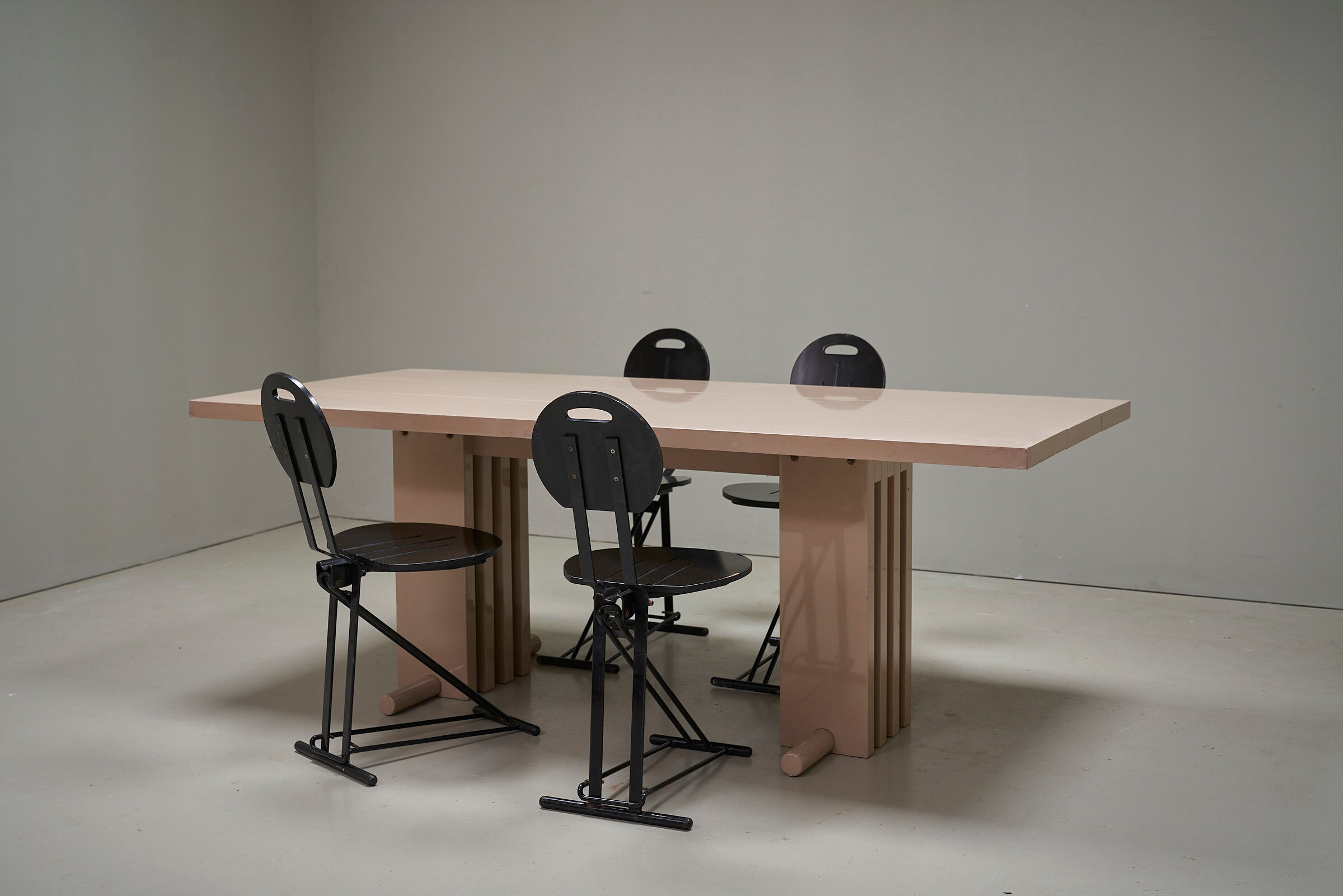 Postmodern dining table in memphis style, itlay 1980