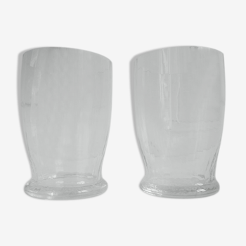 2 old faceted glasses