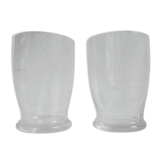 2 old faceted glasses