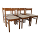 Set of 6 brutalist beech chairs, France circa 1970.