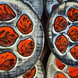 Set of six Pornic oyster plates