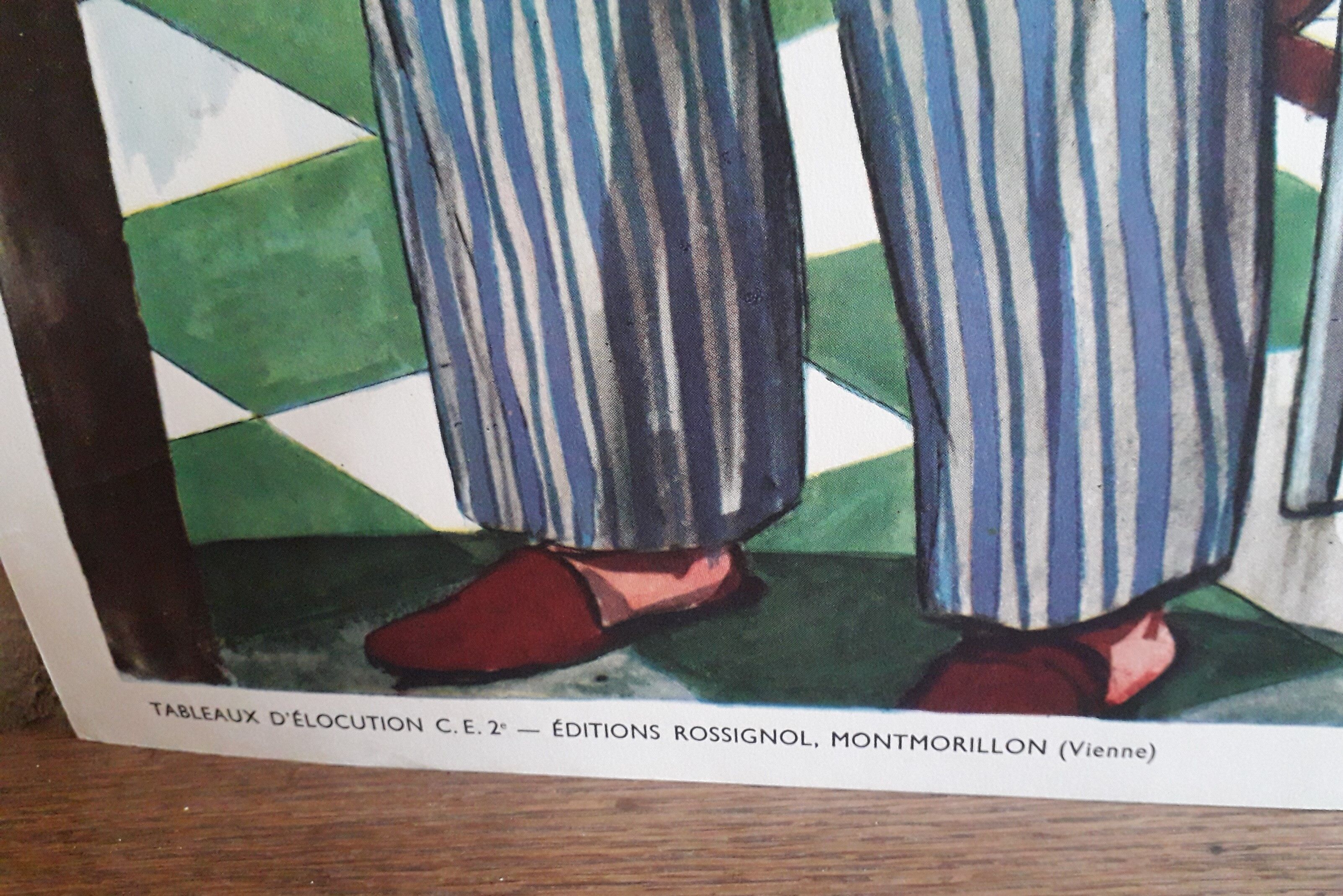 School poster Rossignol 50s editions "at the butcher's house"