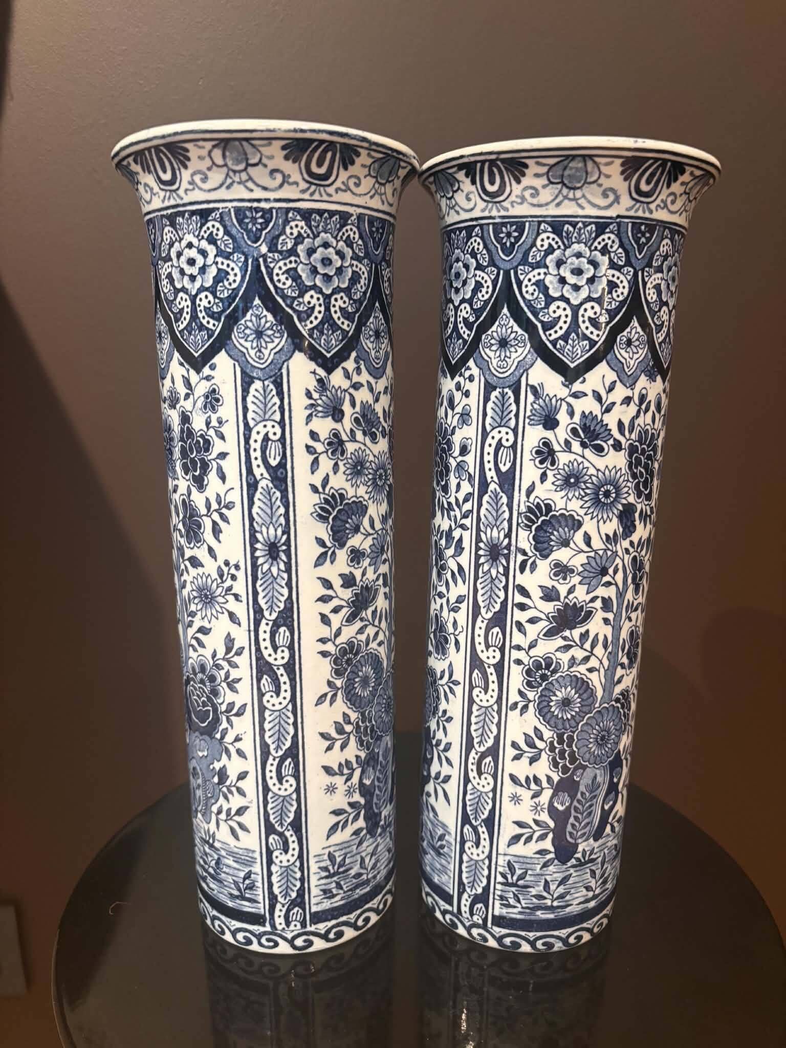 Pair of Delft vases