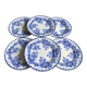 6 flat plates, Creil and Montereau earthenware, late 19th century, Flora decor