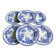 6 flat plates, Creil and Montereau earthenware, late 19th century, Flora decor