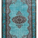 Tapis rustique anatolien des années 1980 180 cm x 275 cm tapis turquoise fait à la main