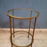 Gueridon round glass and metal