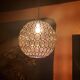 Ball pendant light in orange and enameled glass from the 70s