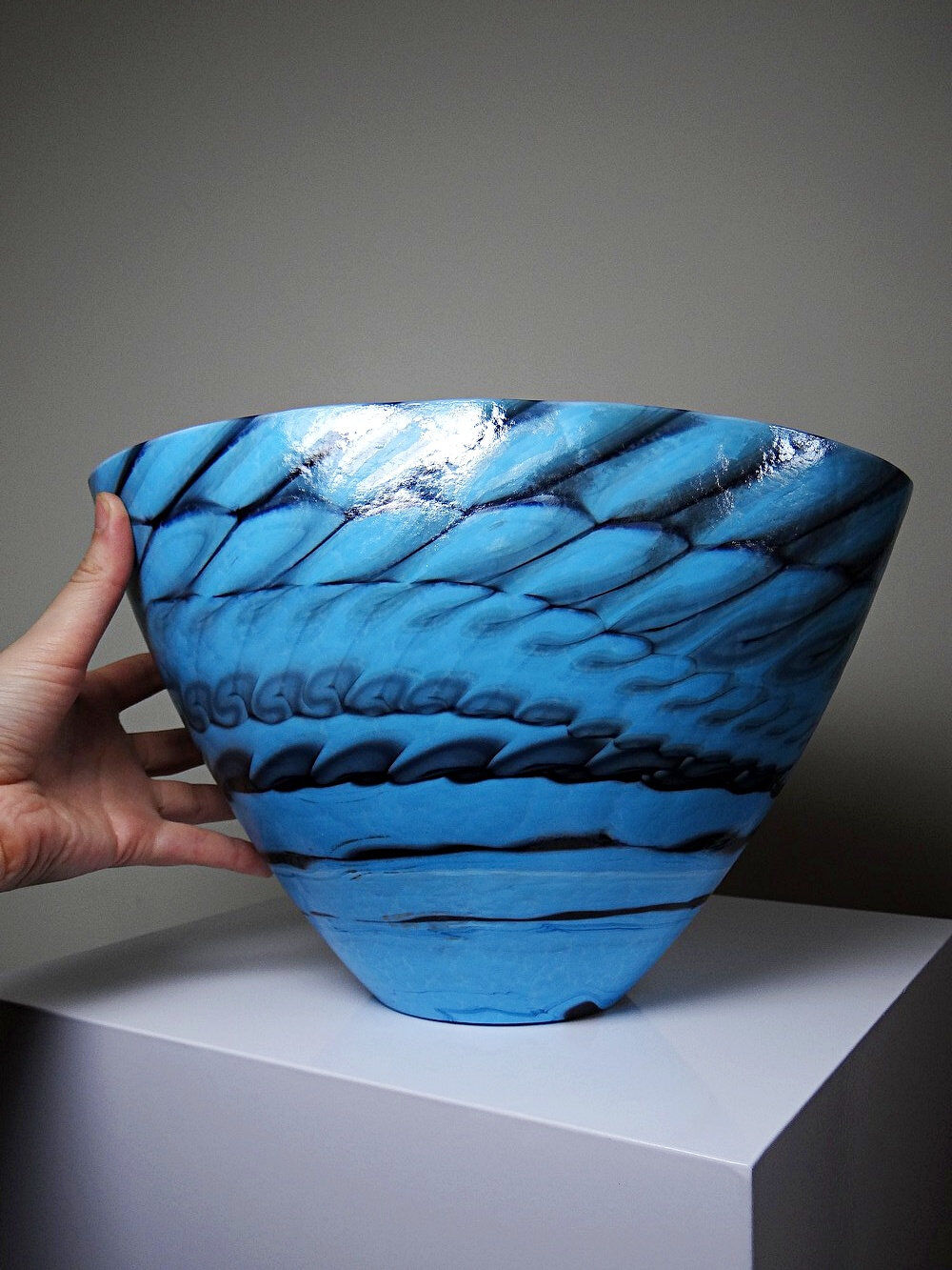 Centrepiece, bowl or large glass bowl from Murano "Yourmurano" handmade.