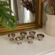 Set of 6 silver-plated metal egg cups