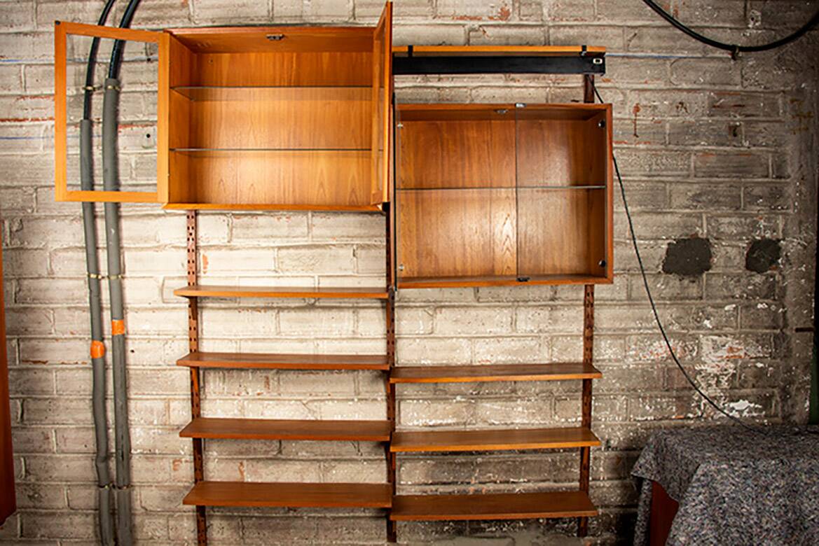 A Danish modular teak shelf, Poul Cadovius for Cado 1960 - 160 cm.