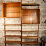 Une étagère modulable Danoise en teck, Poul Cadovius pour Cado 1960-160 cm.