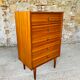 Commode vintage 5 tiroirs en teck circa 60