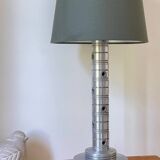 Industrial lamp polished metal and fabric kaki vintage