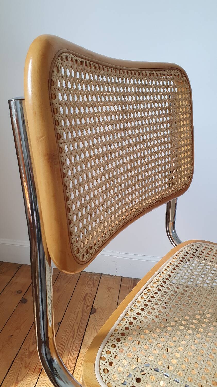 Pair of B32 Marcel Breuer cane chairs