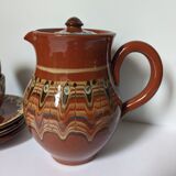 Brown glazed ceramic coffee service