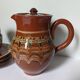 Brown glazed ceramic coffee service