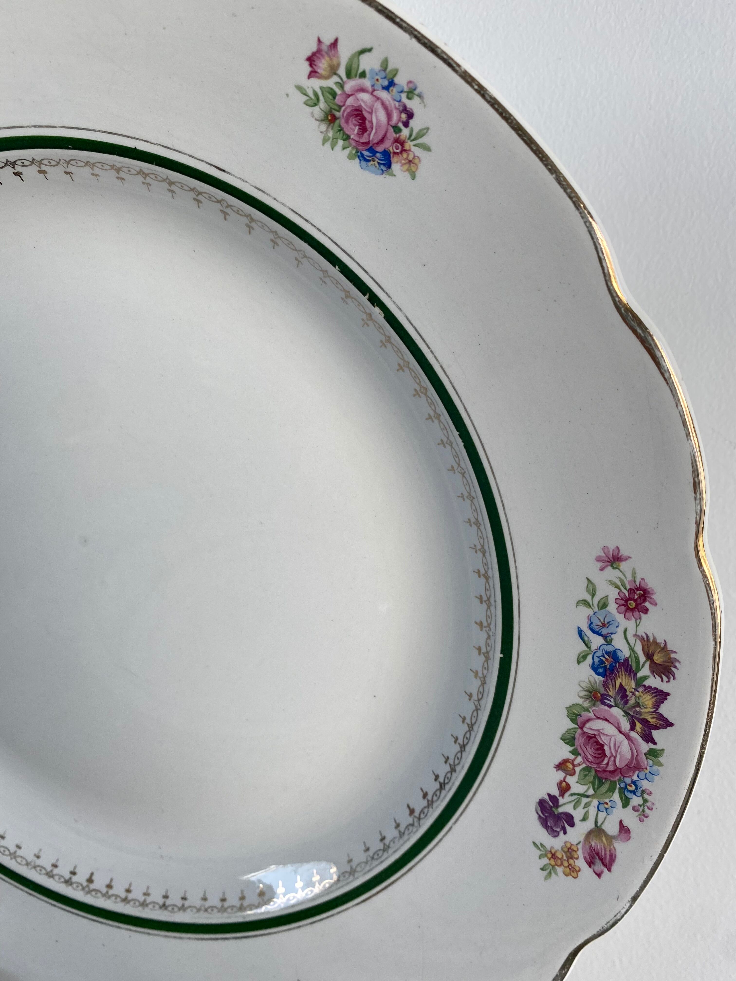 Plate service and dish Sarreguemines old