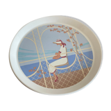 Large plate, earthenware dish of St Amand women's décor and garden
