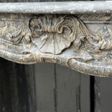 Louis XV fireplace in grey Saint-Anne marble, 18th century