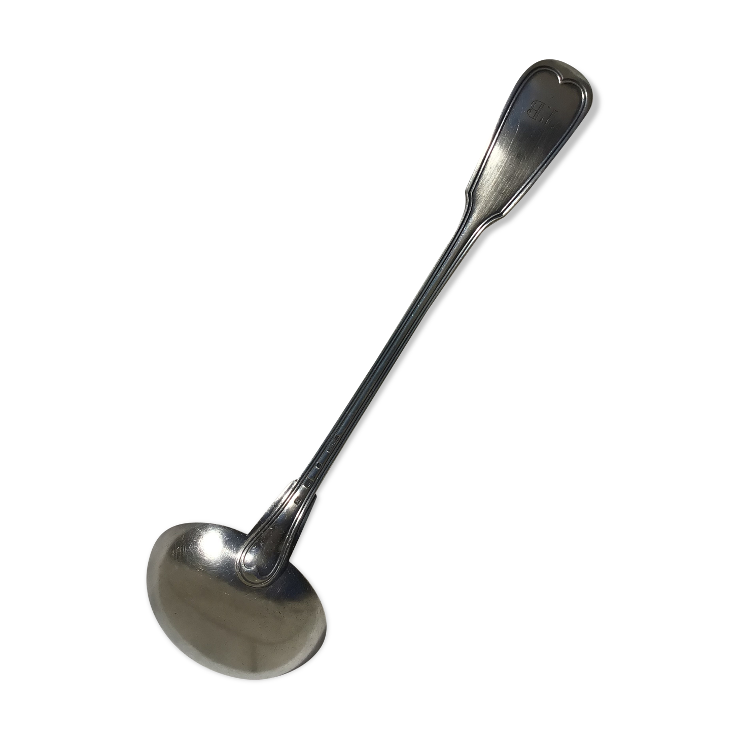 Ladle Christofle monogram TB silver metal old