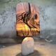 Lampe hibou vintage en pierre naturelle