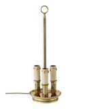 French Empire Bouillotte Lamp with Three Lights in Brass and a Gold-Plated Tin Shade with Laurel Design