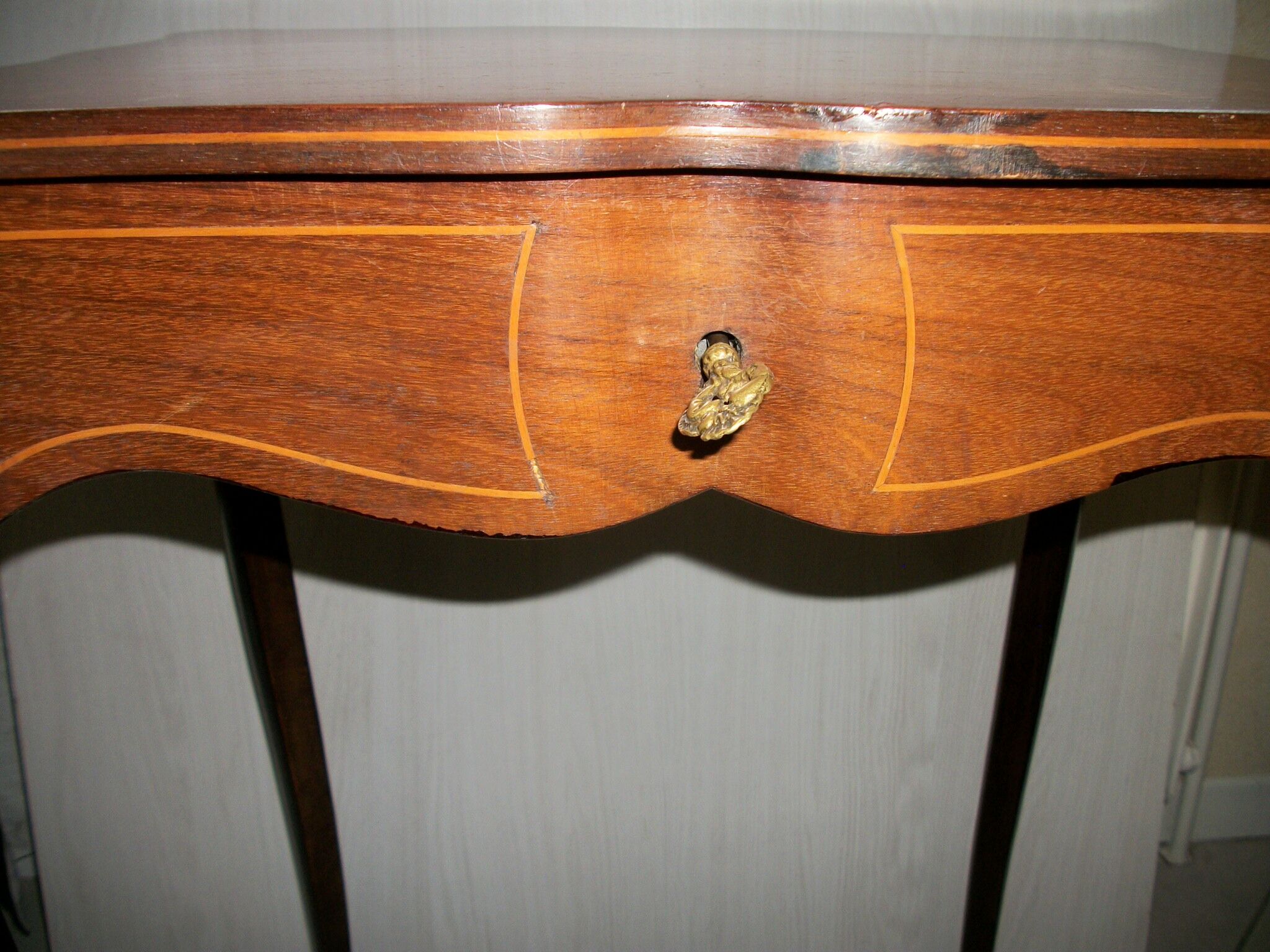 Table in marquetry style Louis XV Napoleon lll