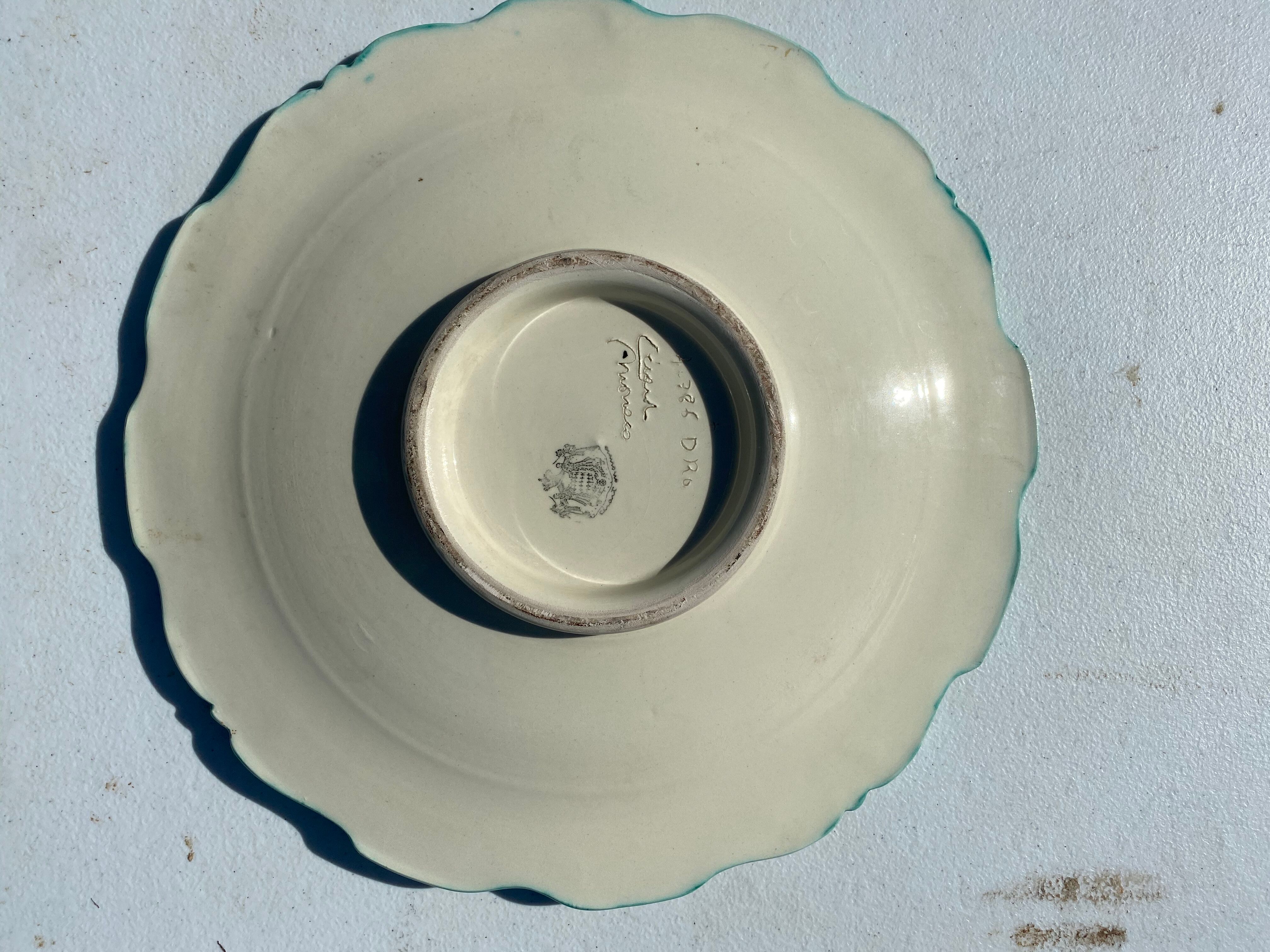 Vintage ceramic dish Monaco Cerart