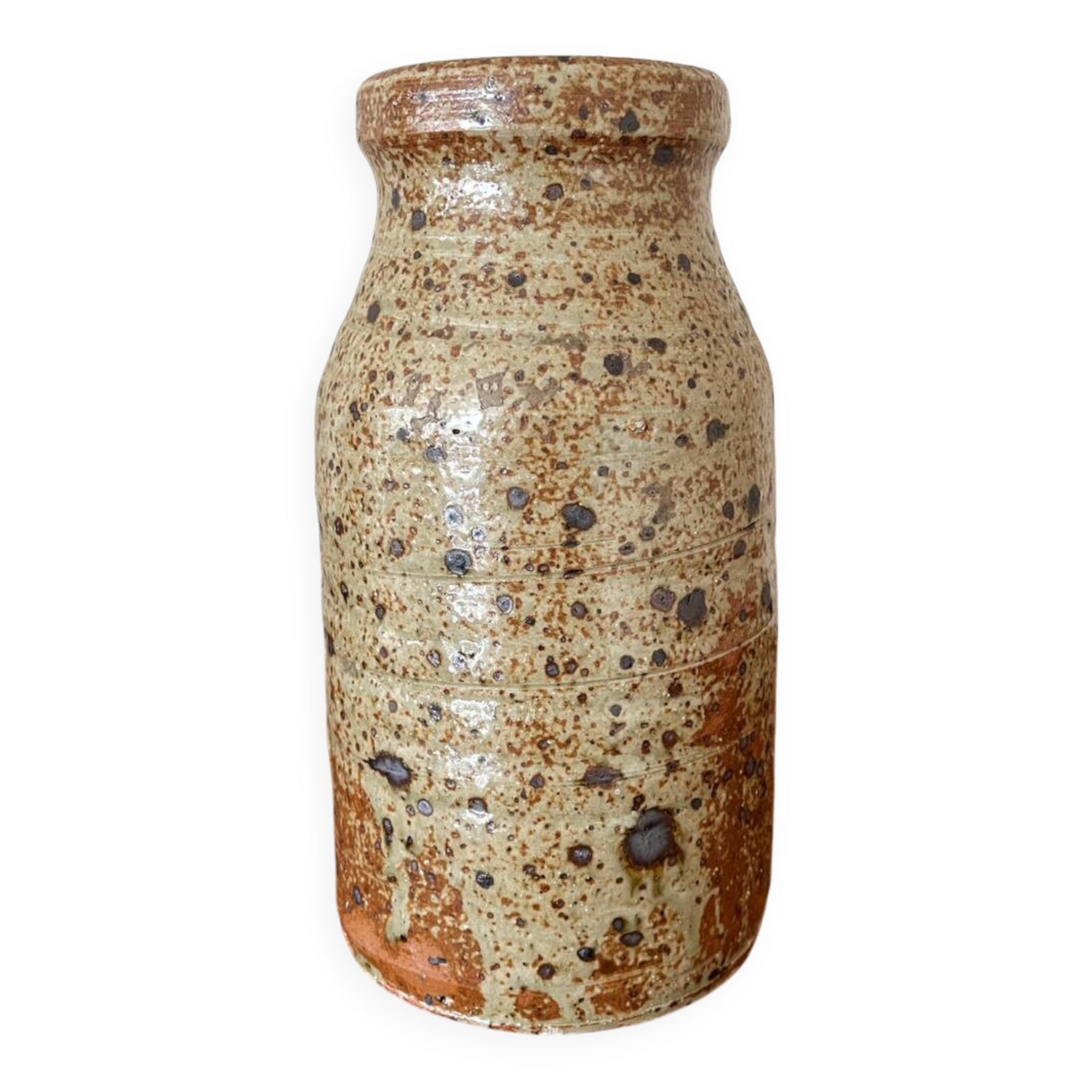 Vintage straight vase in pyrite stoneware