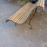 Garden bench wood and cast iron legs