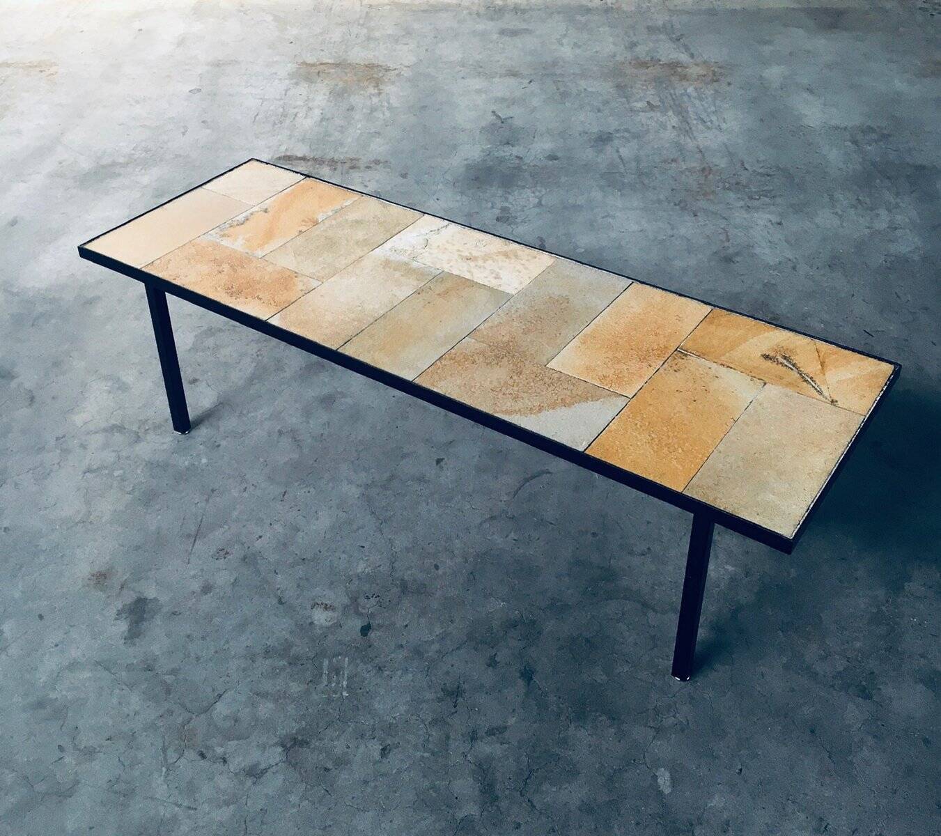 Mid-Century Minimalist Ceramic Tile Coffee Table, France, 1960s