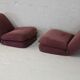 Pair of "eggplant" armchairs, France, circa 1970