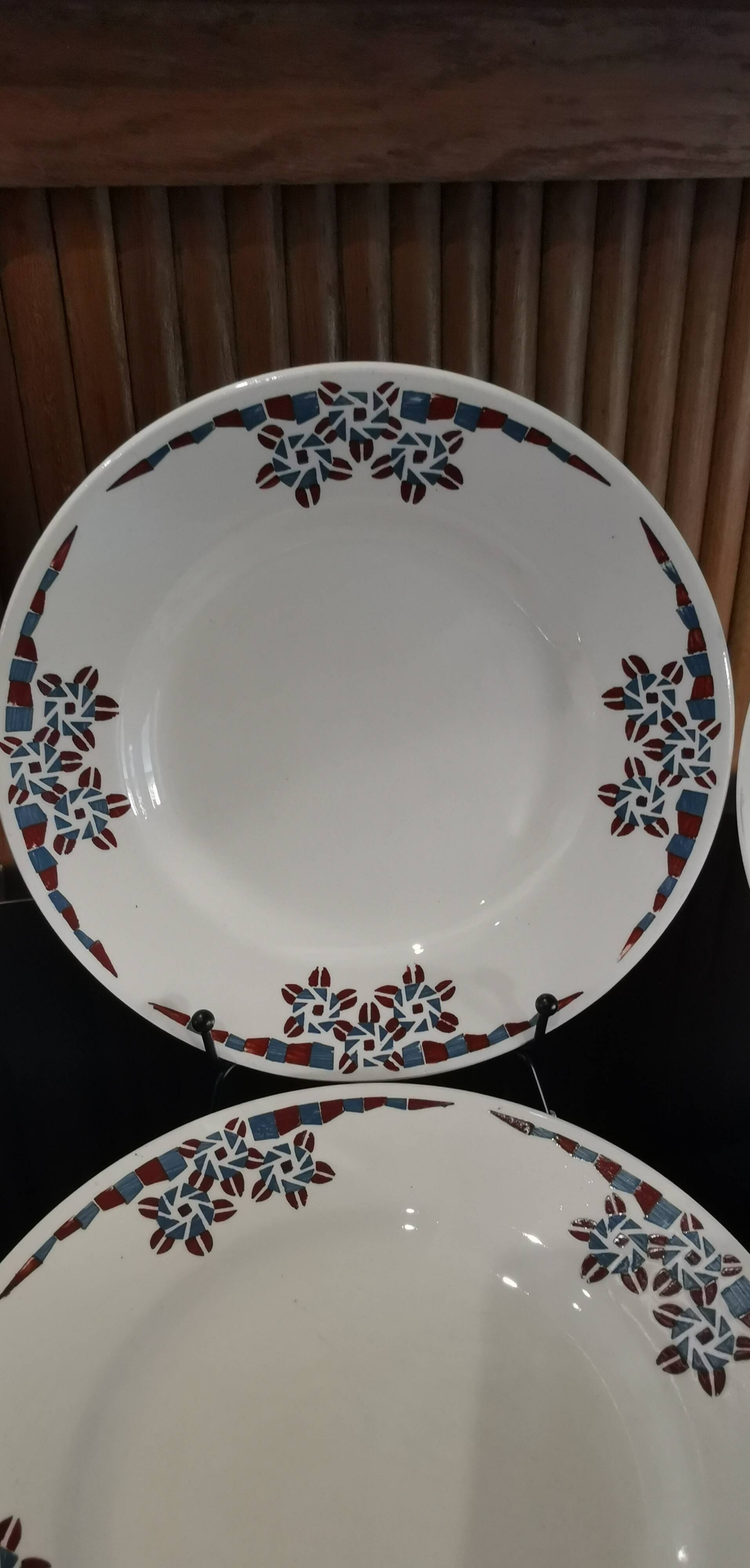 6 earthenware dessert plates OKAN model by Longchamp TERRE DE FER