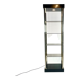 Brass and smoked glass shelf, Belgian chrome, 1980.